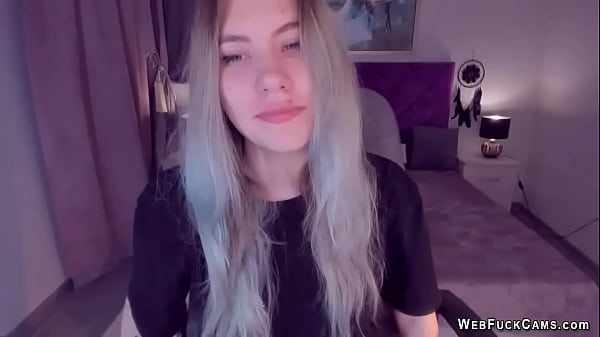 Tattooed busty teen flashes shaved pussy on solo webcam show