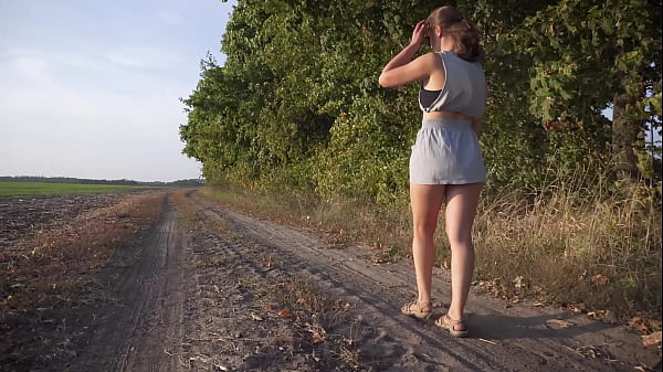 Walking Outdoors And Flashing Ass Under Skirt