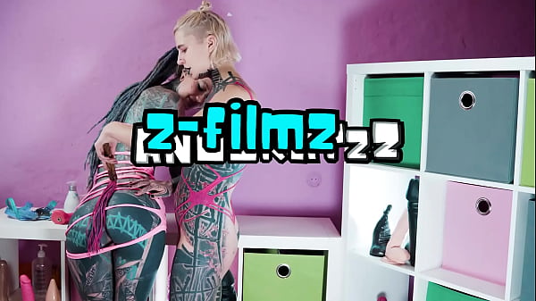 Dominant Tattooed Lesbian Strap-on Pussy and Anal Play