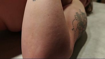 A Naked Woman with Huge Tits in a Massage Parlor Using Whipped Cream.